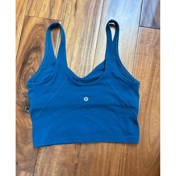 Lululemon Align Crop Top Size 4 Blue Yoga Bra Tank Good Condition - Picture 2 of 3